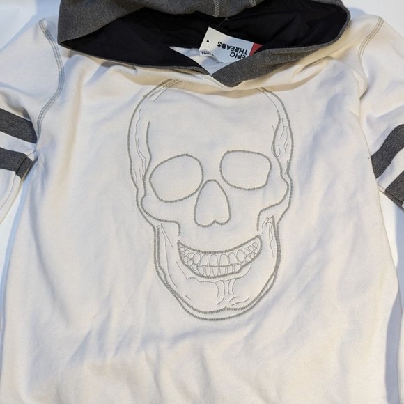 White Gray Skull Epic Threads Hoodie Pullover Boys L Large NEW - Picture 3 of 5